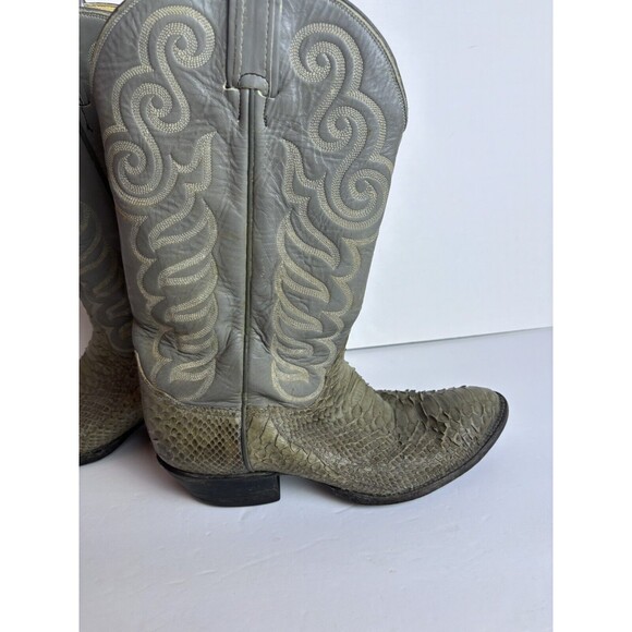 VINTAGE TONY LAMA GOLD LABEL PYTHON SNAKESKIN RARE WESTERN BOOTS 9.5 D - Picture 3 of 16